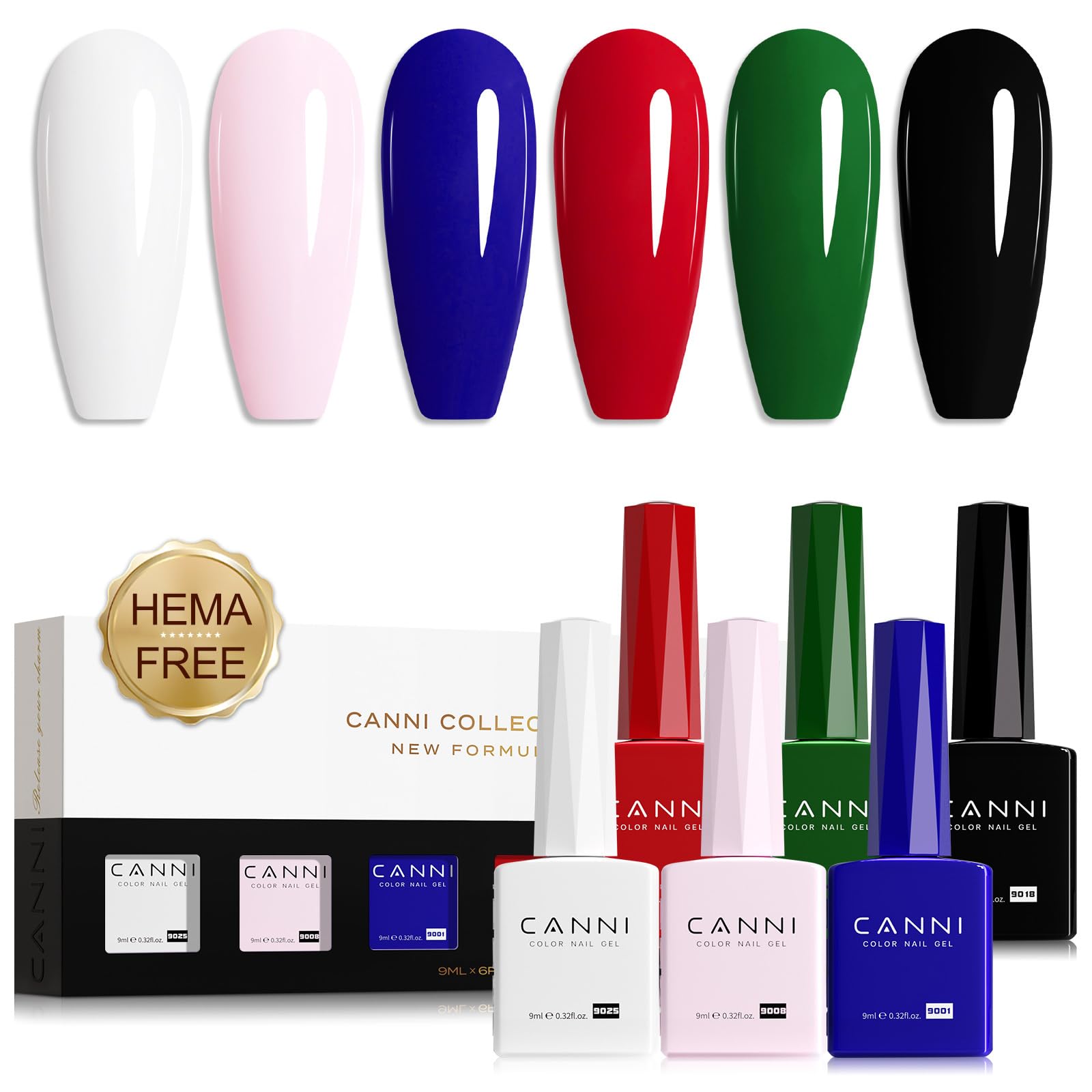CANNI gel polish white bottle with 3D crystal label for long-lasting DIY manicure