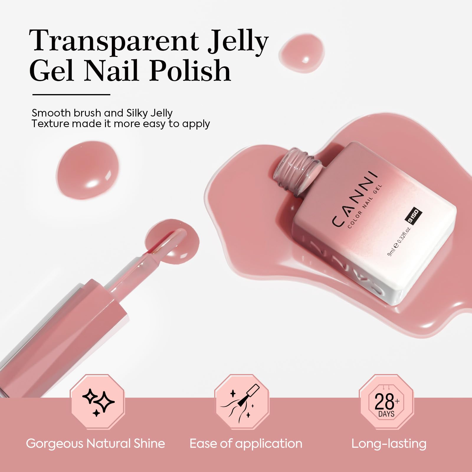CANNI jelly gel highly pigmented palette delivers smooth, vivid color with minimal coats.