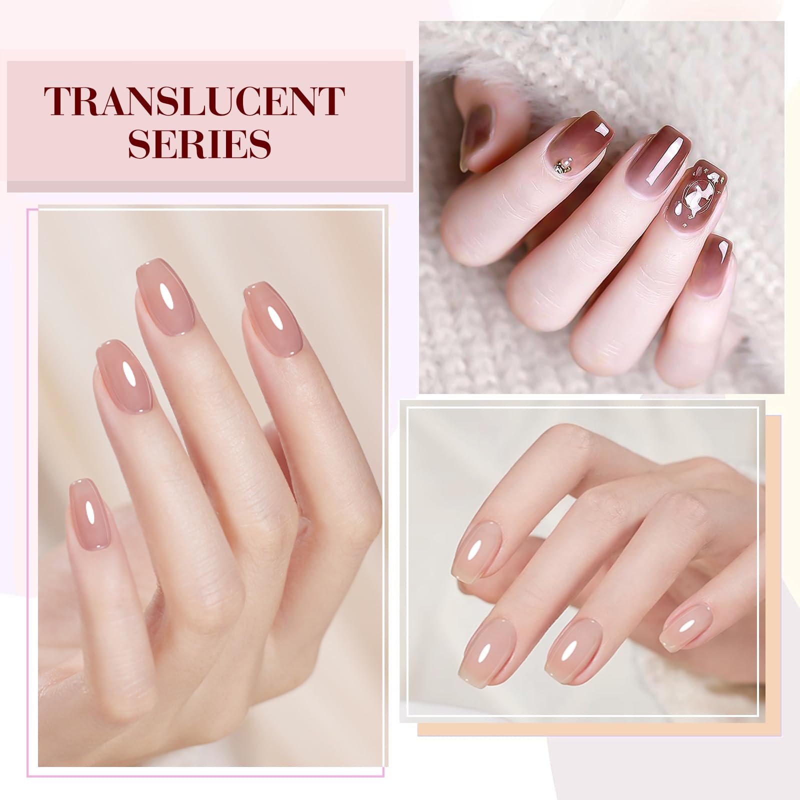 CANNI Jelly Gel Nail Polish Set 9ml shades highlight translucent natural tones