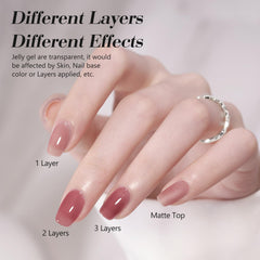 CANNI Jelly Gel Nail Polish Set nude brown bottle offers natural gel coverage