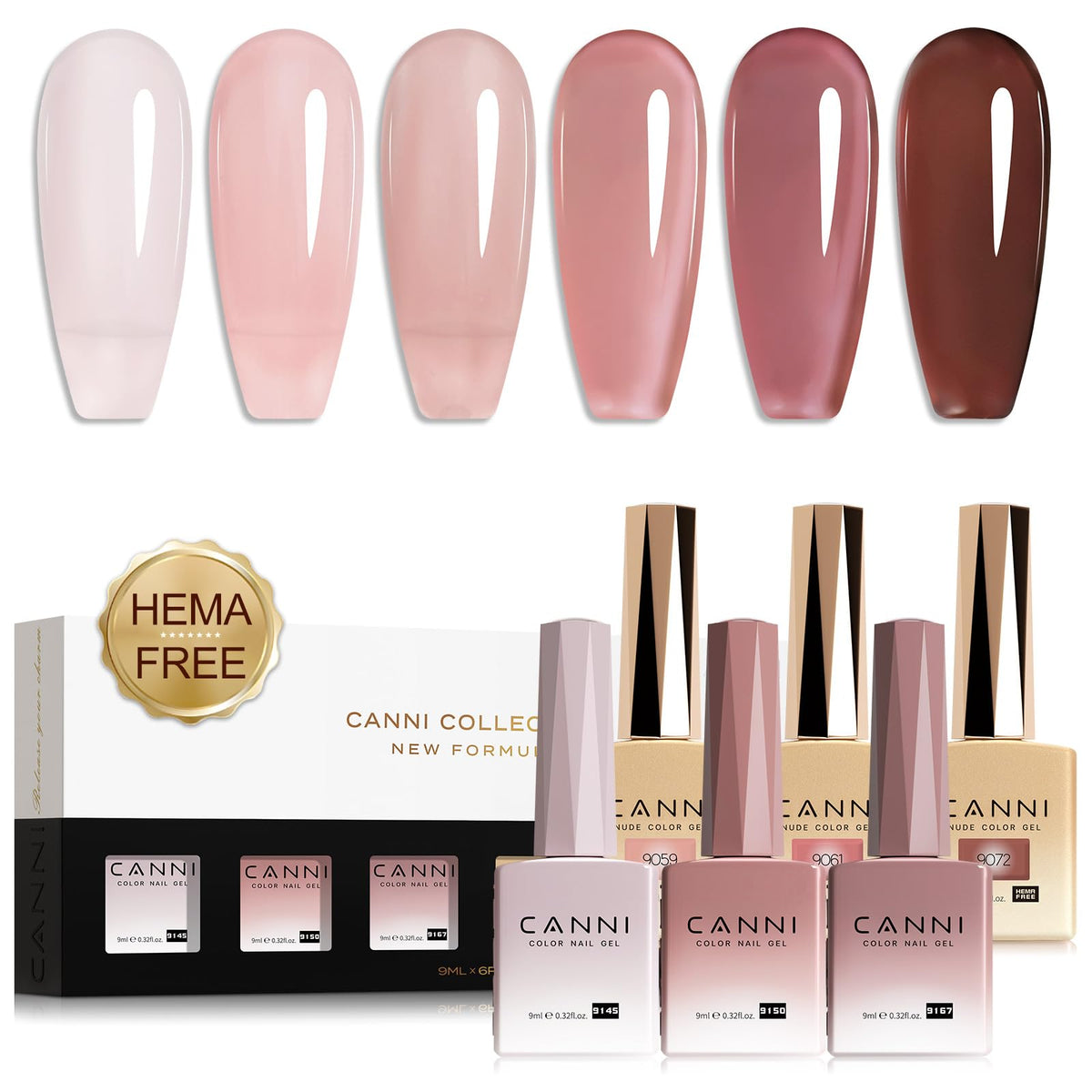 CANNI Jelly Gel Nail Polish Set pink bottle shows vibrant shade for salon-grade manicure