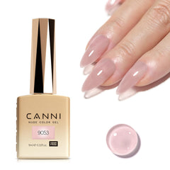 CANNI Jelly Nude Pink polish bottle view shows translucent color for quick shade check