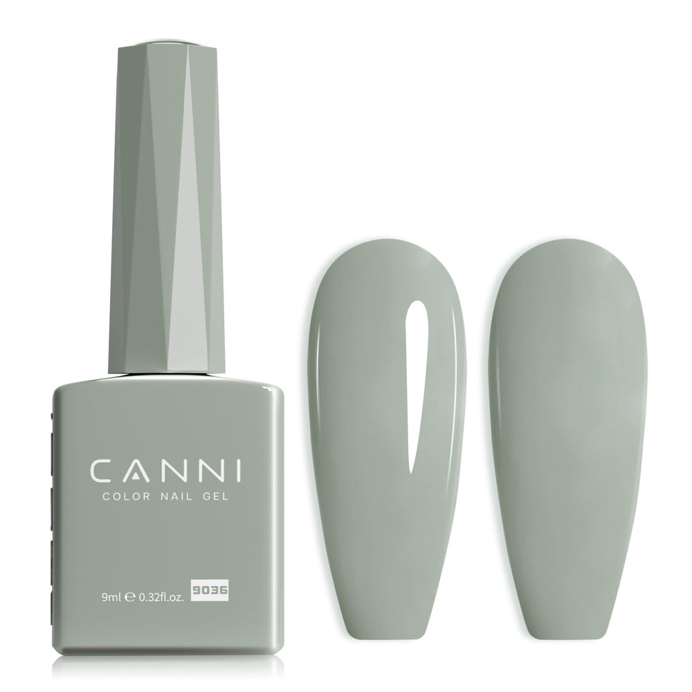 CANNI light-green gel polish bottle in sage-green shade for accurate color preview.