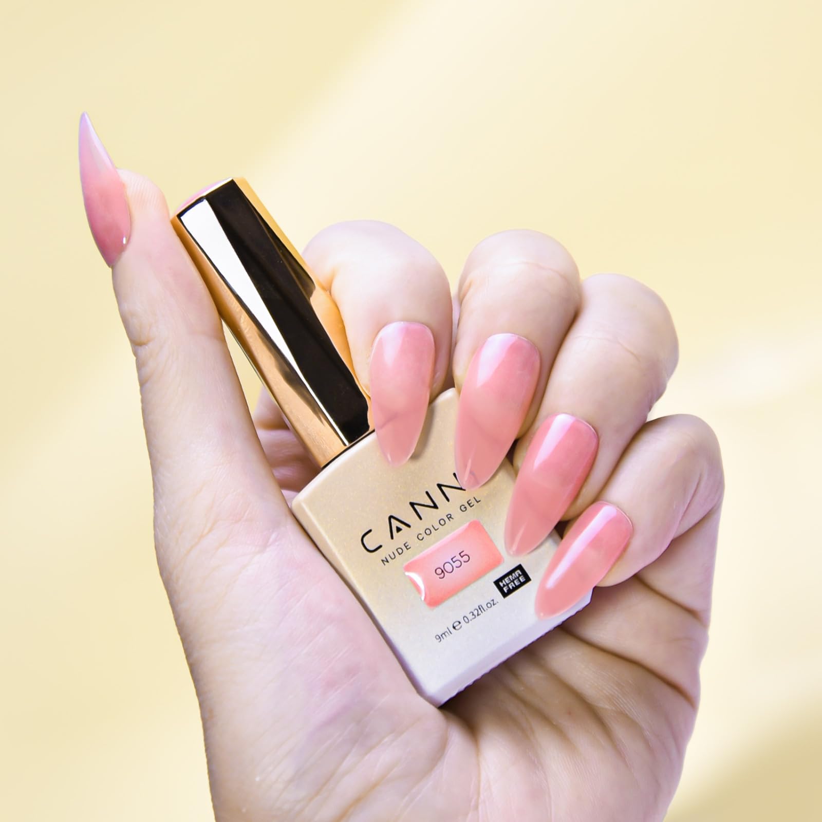 CANNI Nude Pink gel cure under UV/LED to set glossy color efficiently.