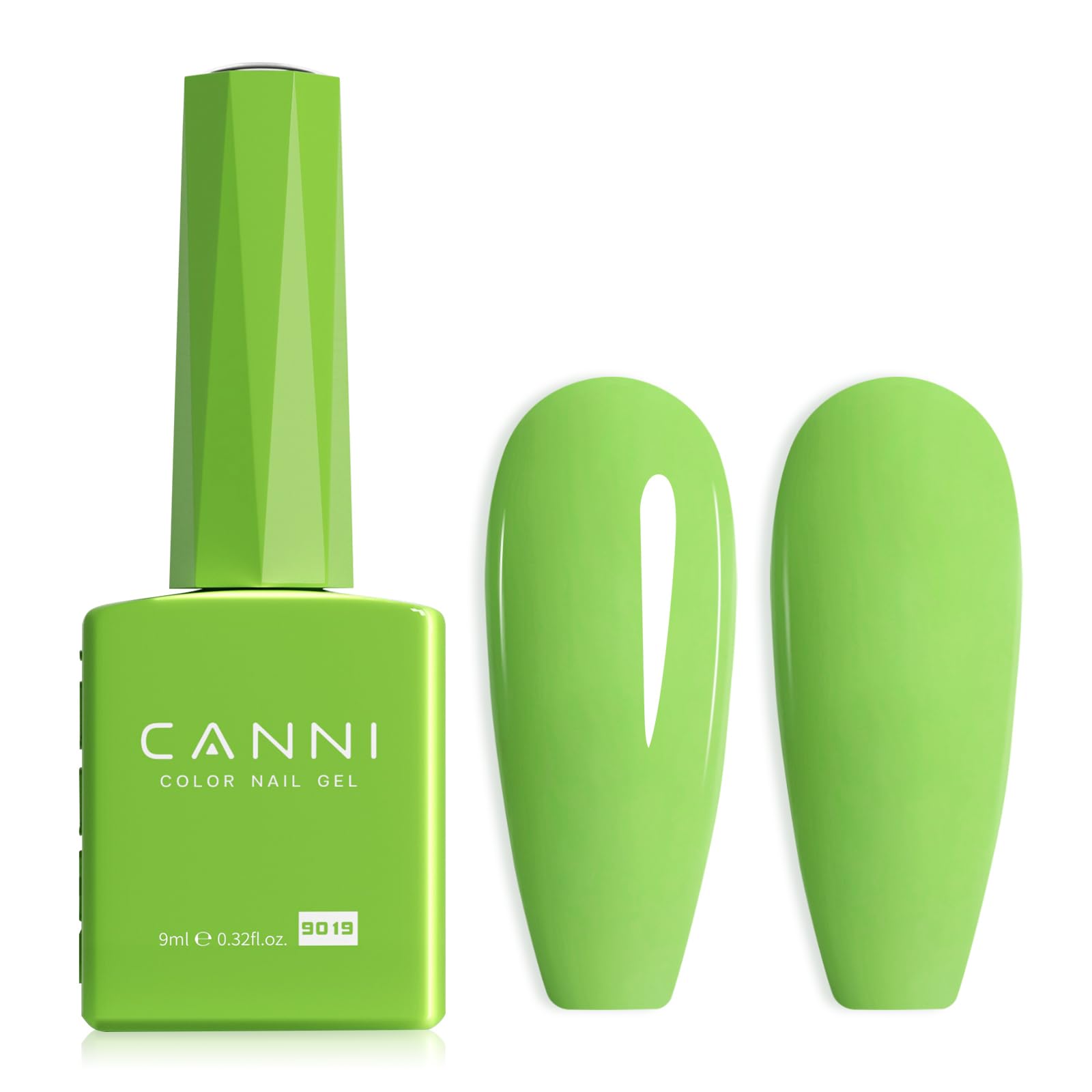 CANNI pastel lime green gel polish bottle close-up for accurate shade view