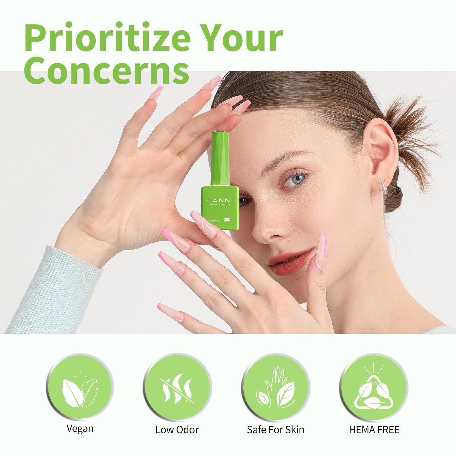 CANNI gel polish brush stroke demonstrates smooth application