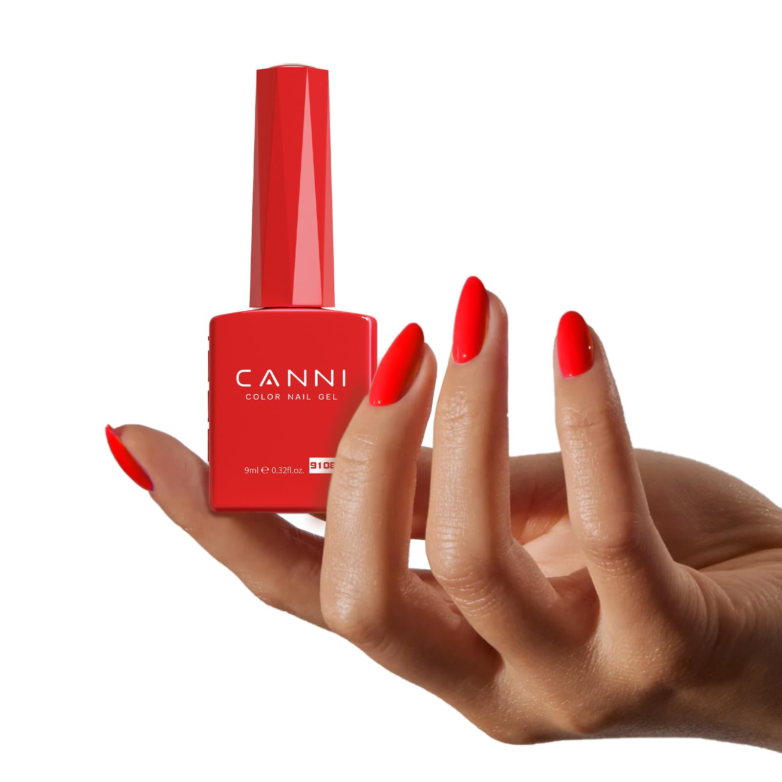 CANNI Red Gel Nail Polish color bottle view helps pick vibrant shade instantly.