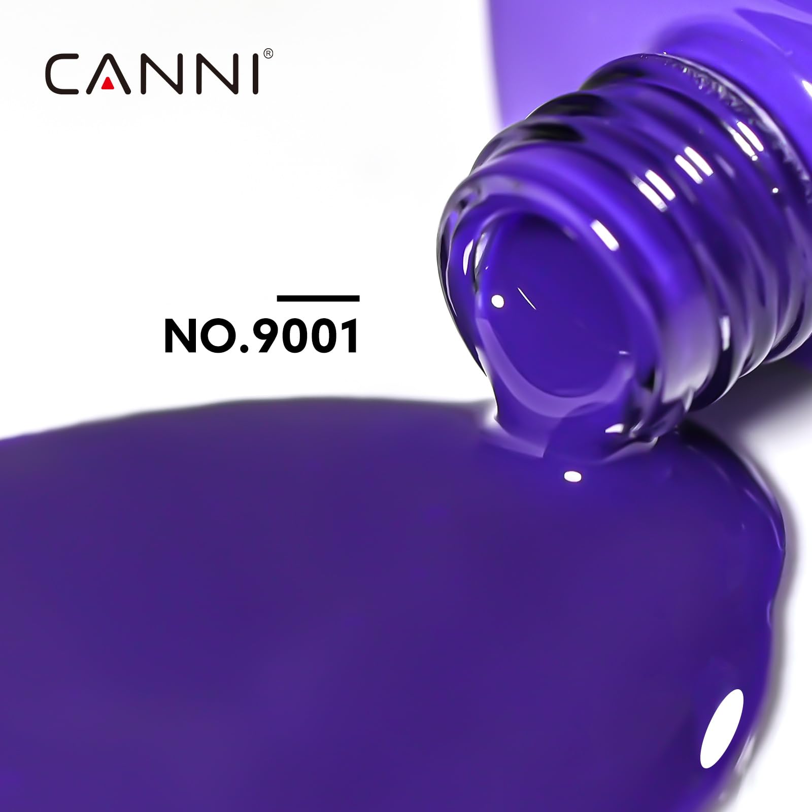 Brush close-up demonstrates smooth application with CANNI Royal Blue for lasting color.