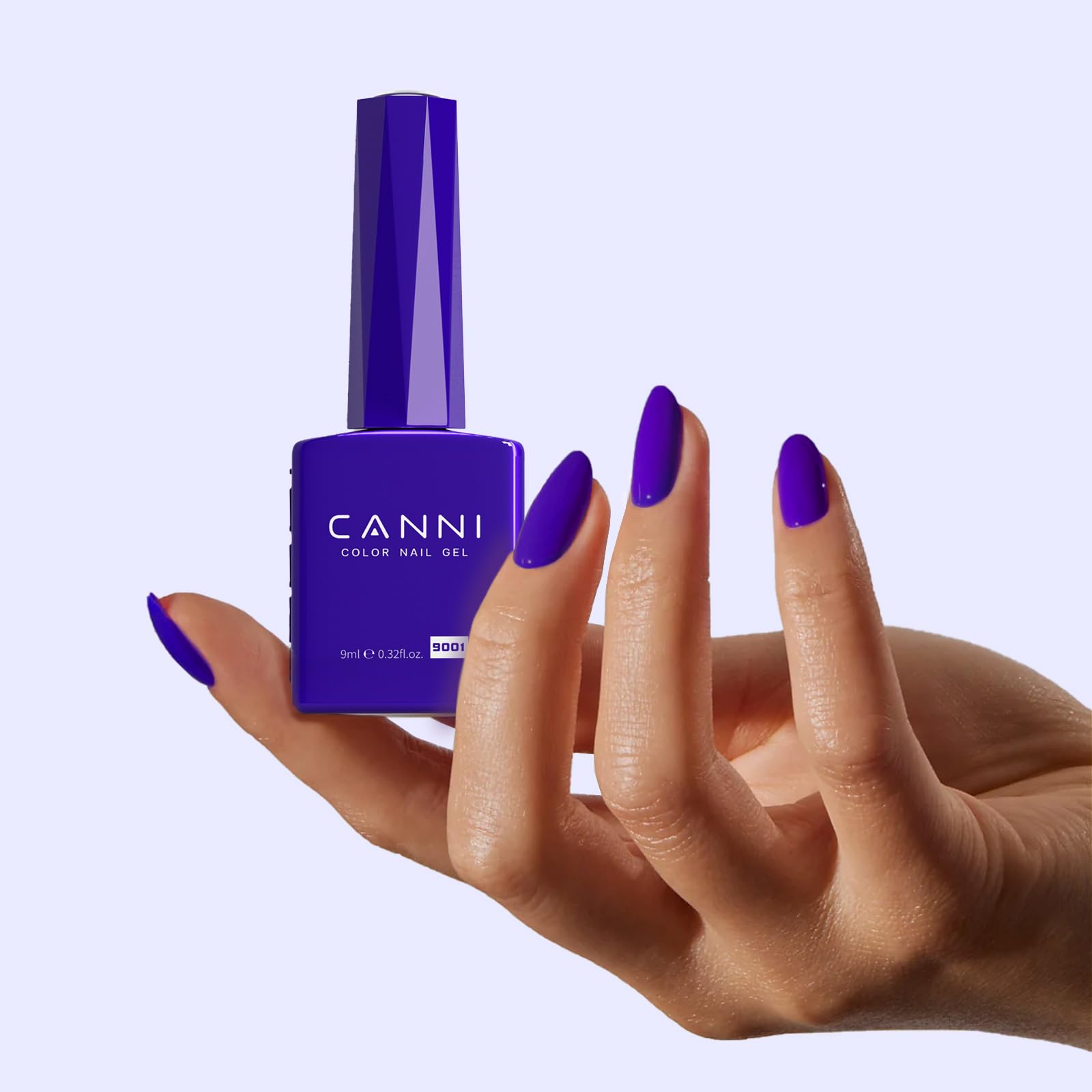 Lamp-curing nails under UV/LED with CANNI gel polish for quick-dry finish.