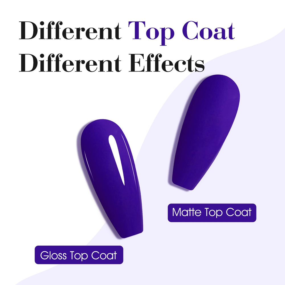 Glossy light reflection highlights deep cobalt shade on nails.