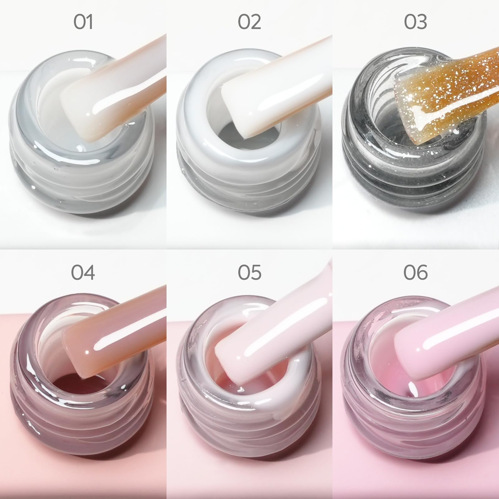 CANNI Rubber Base Gel color bottles view shows accurate shade matching