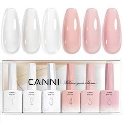 CANNI Rubber Base Gel Nail Polish Set packaging view for at-home manicure convenience