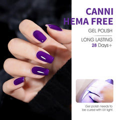 CANNI violet gel polish offers vibrant color for eye-catching nails