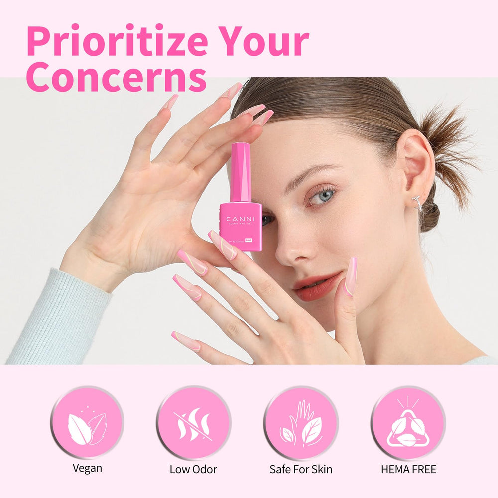 CANNI Pink Gel Nail Polish color bottle design aids shade recognition