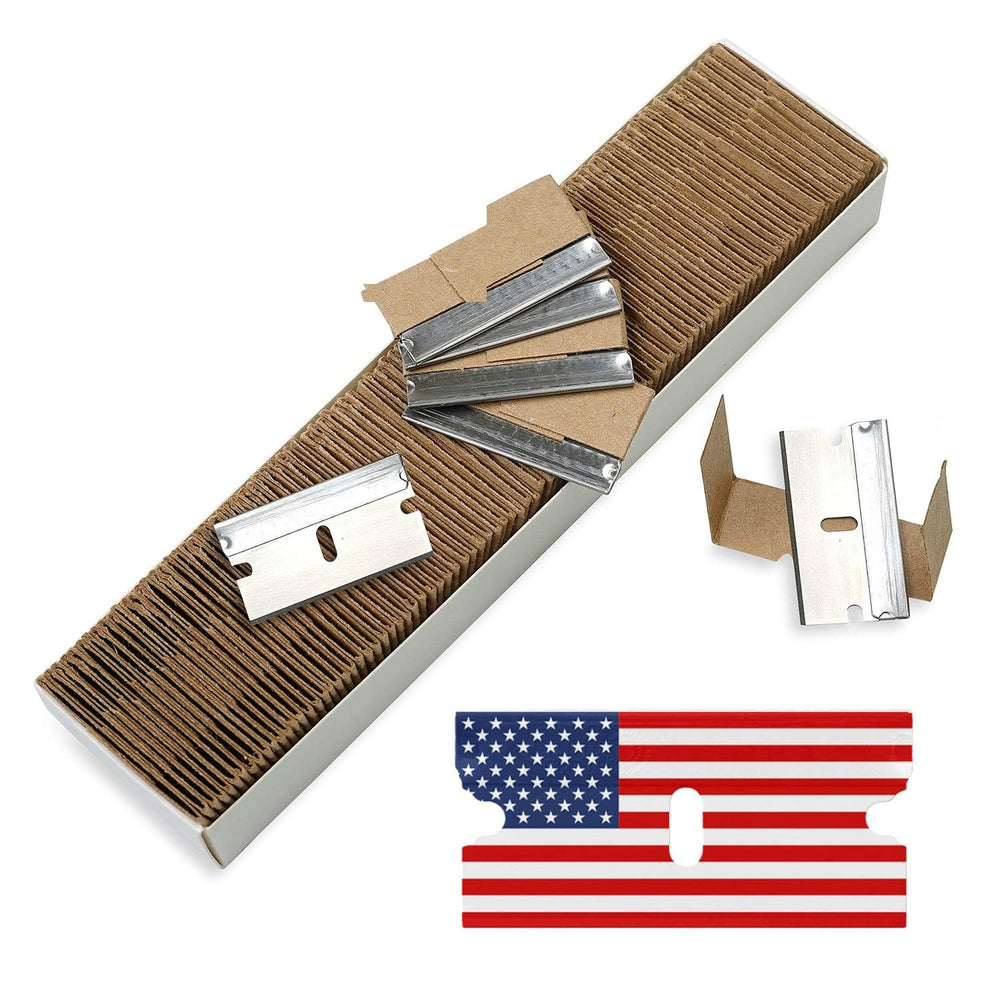 CANOPUS single-edge blades in a 100-pack box for heavy-duty cutting tasks