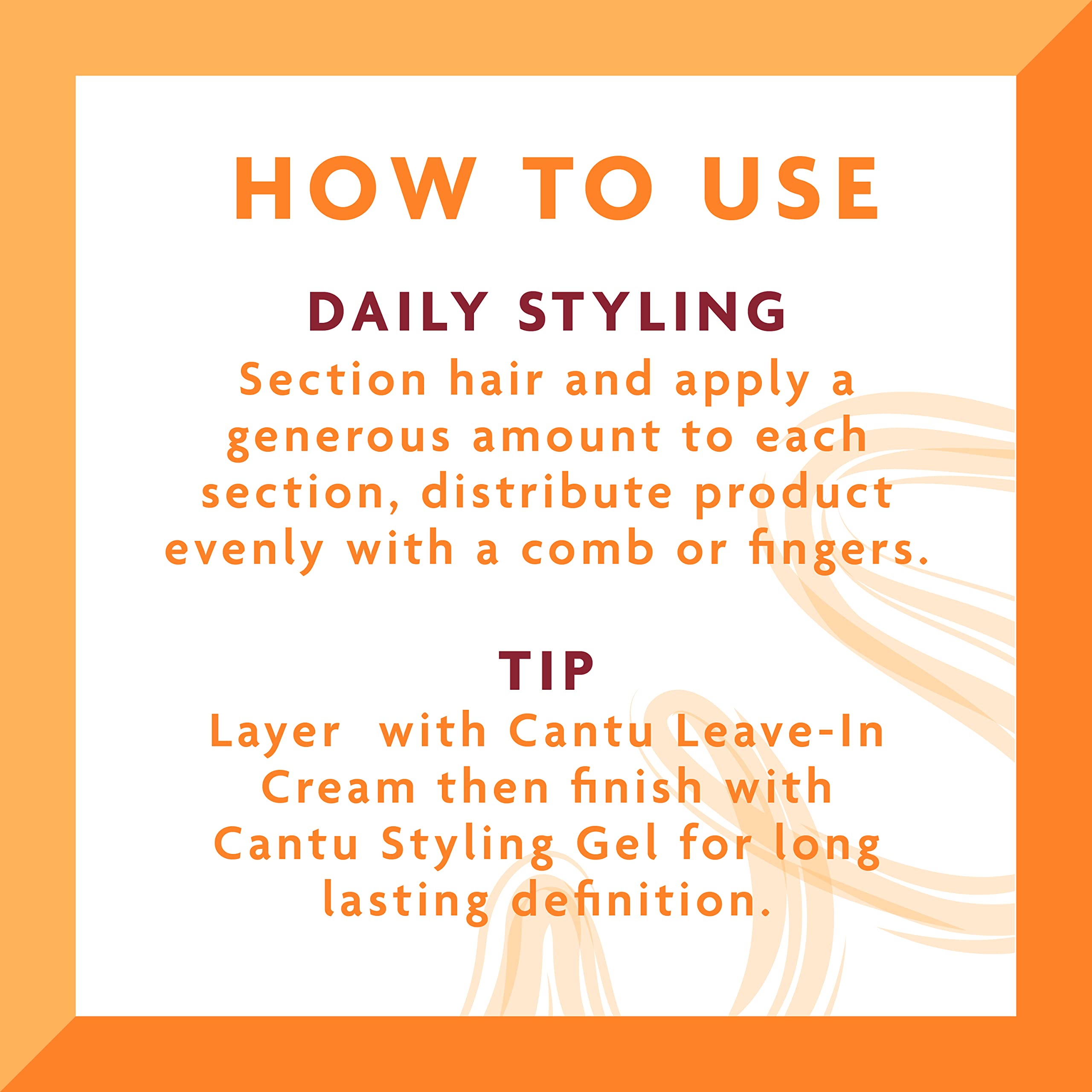 Cantu bottle cap and pump top image signals easy, mess-free application.