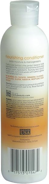 Cantu Kids conditioner-hair-tangle-free-effect close-up shows smooth, manageable strands.