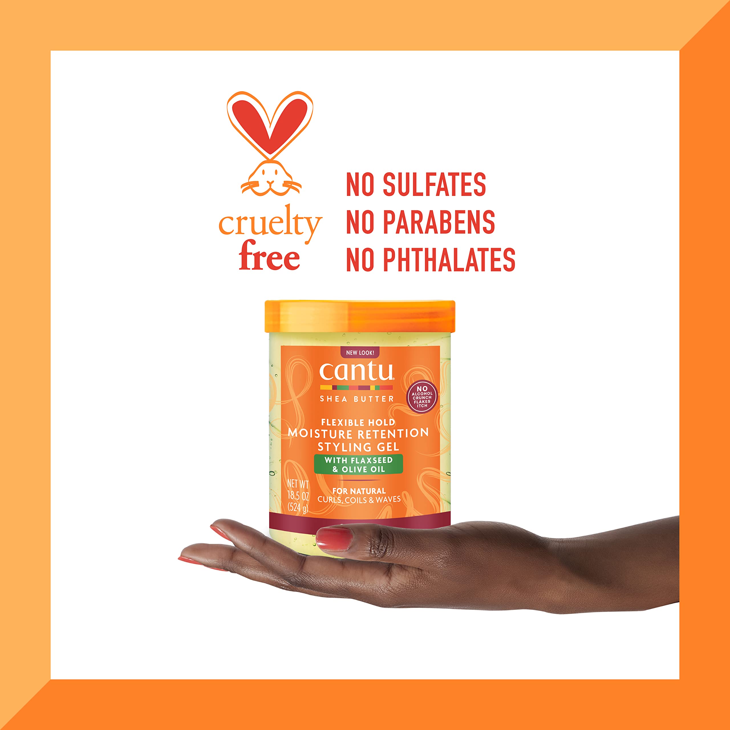 Cantu moisture retention gel demonstrated for lasting definition without stiffness.