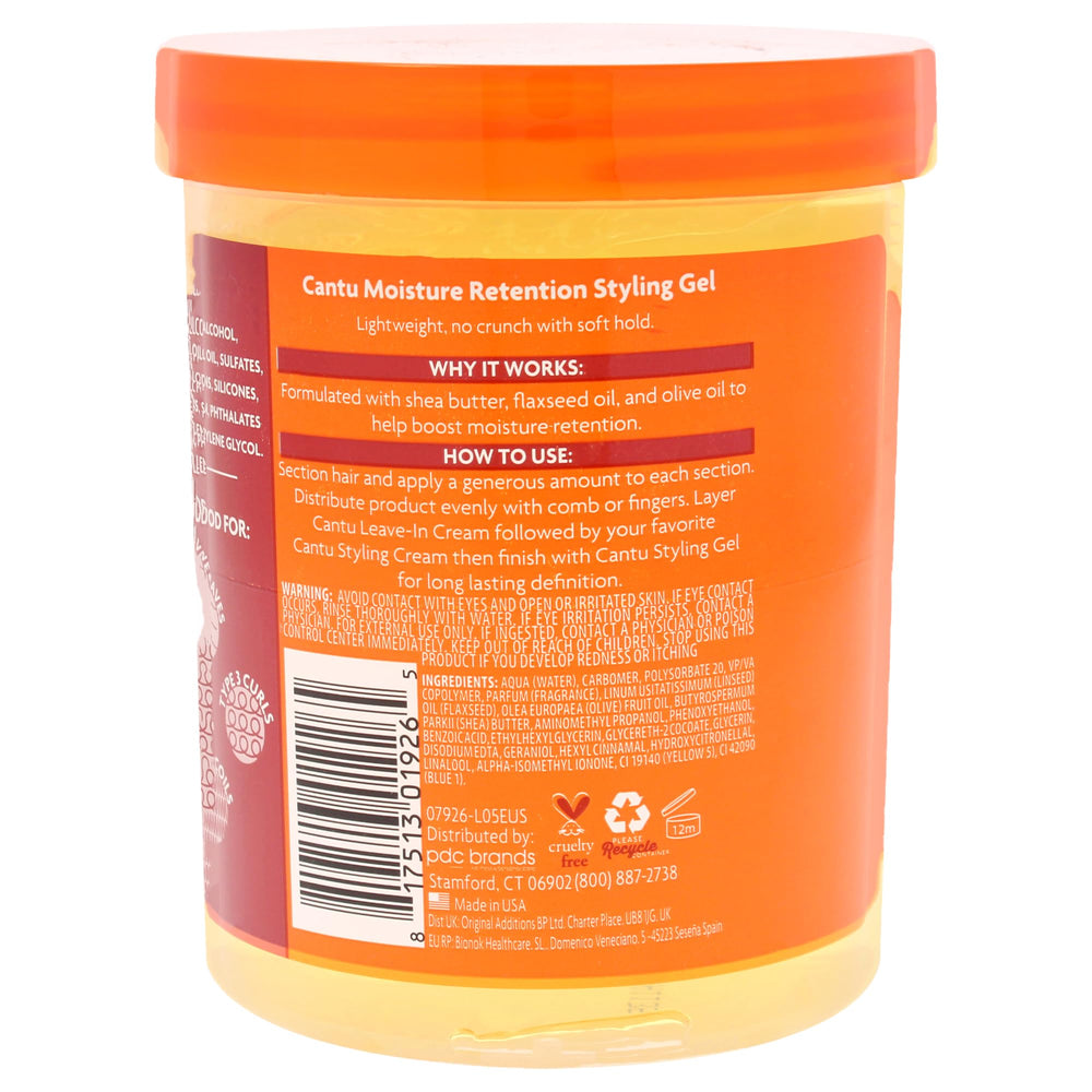 Cantu natural curls are enhanced by the gel for defined, bouncy patterns.
