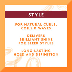 Cantu Shea Butter Define & Shine Custard jar close-up highlights nourishing oil blend.