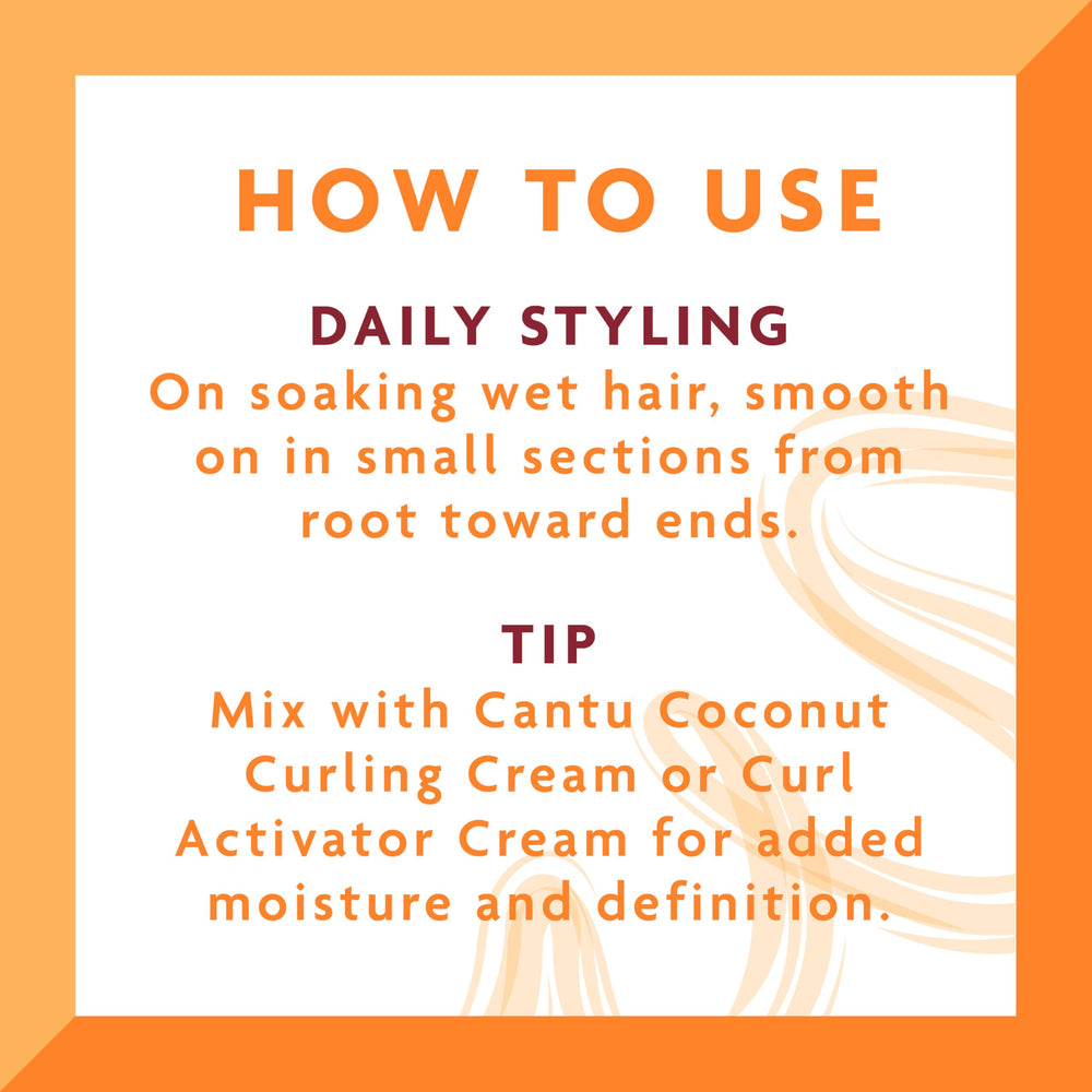 Cantu Shea Butter Define & Shine Custard free from harsh ingredients like sulfates and mineral oil.