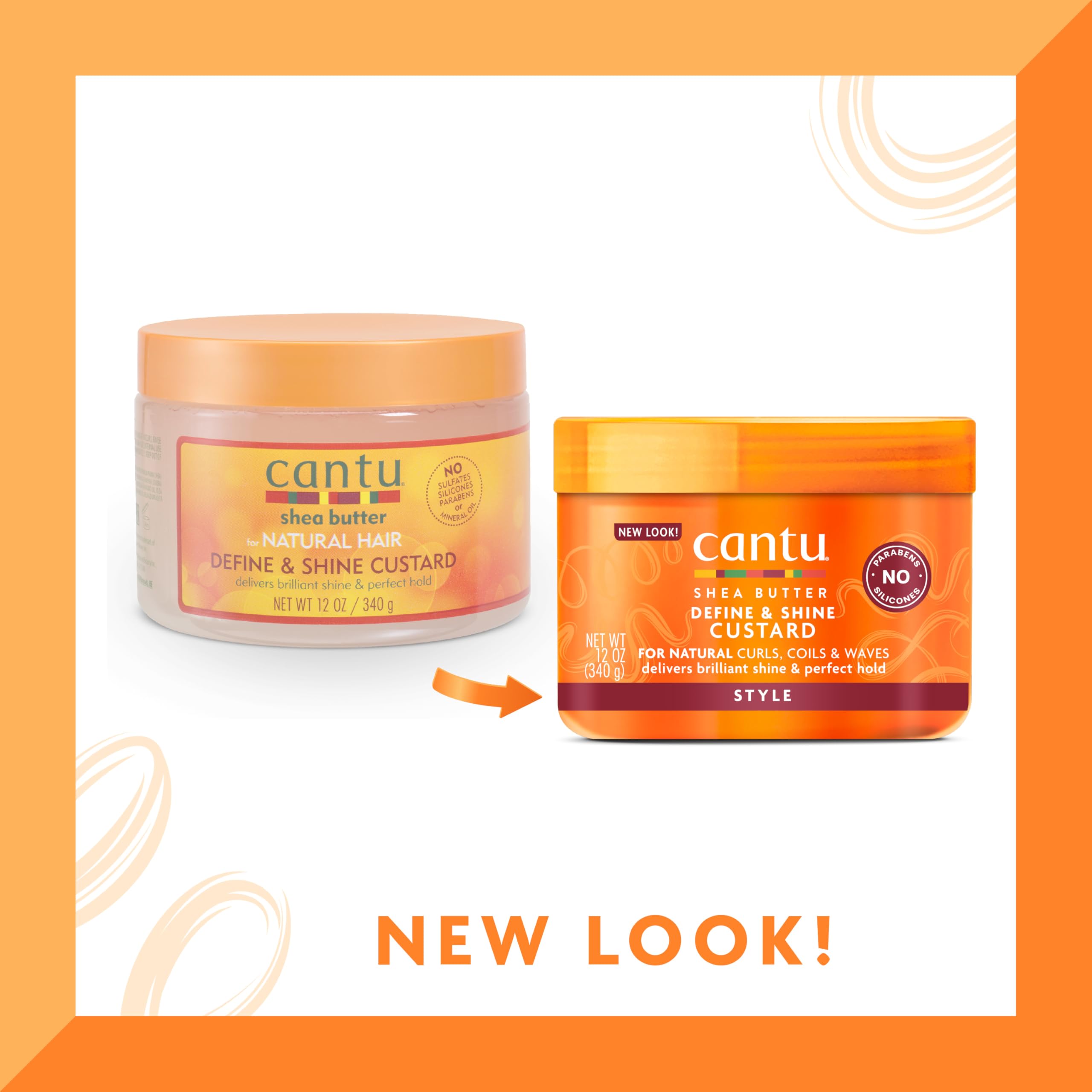 Cantu Shea Butter Define & Shine Custard on twist-out demonstrates defined curls.