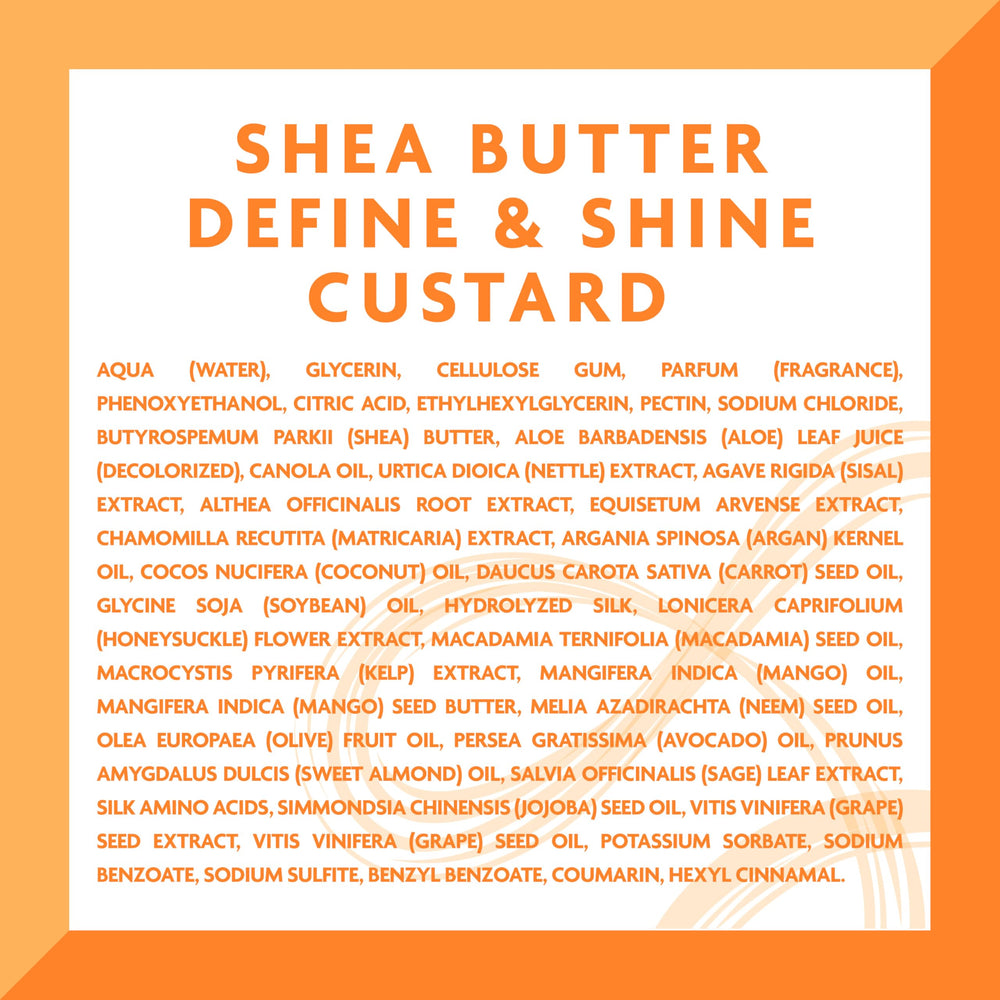 Cantu Shea Butter Define & Shine Custard ready for wash-n-go styling.