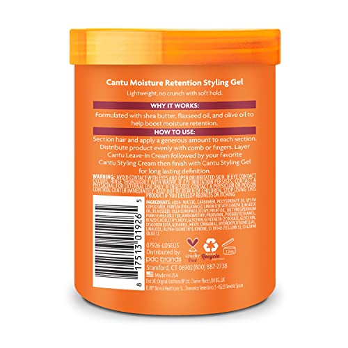 Cantu styling gel application close-up highlights smooth glide for effortless detangling.