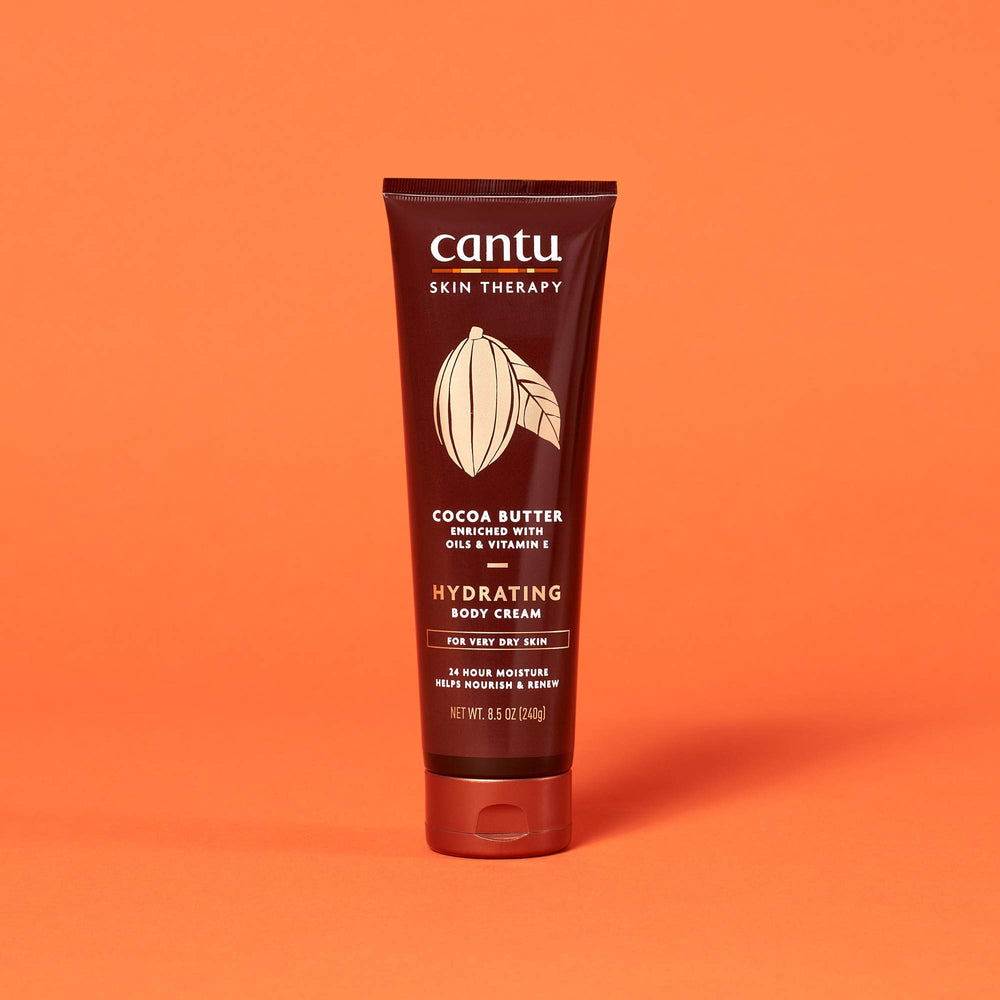 Cantu Therapy Cocoa Butter Body Cream highlights natural oils and cocoa butter blend