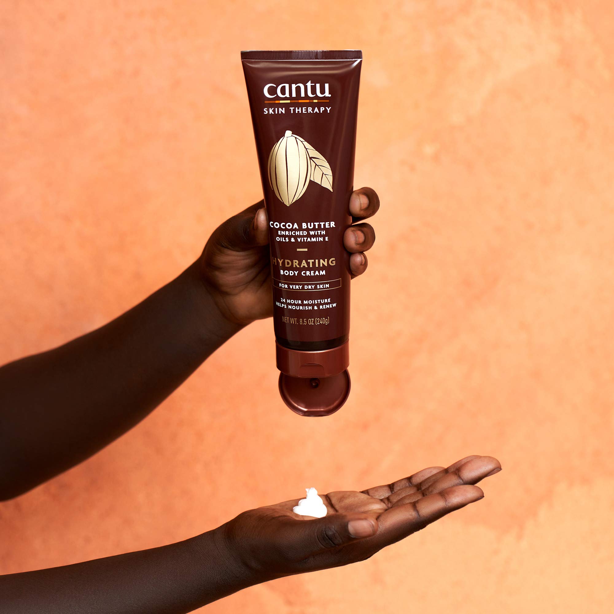 Cantu Therapy Cocoa Butter packaging displays the 8.5 oz size