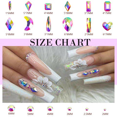 CANVALITE 2398pcs round flatback crystals add sparkle for elegant nail designs.
