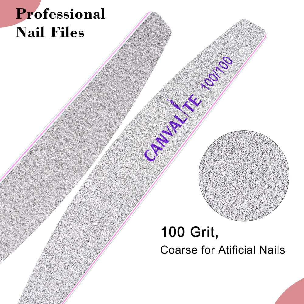 CANVALITE half-moon nail file offers precise shaping with ergonomic hold.