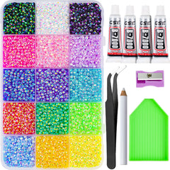 CANVALITE 3mm multicolor rhinestones for dazzling nail art designs.