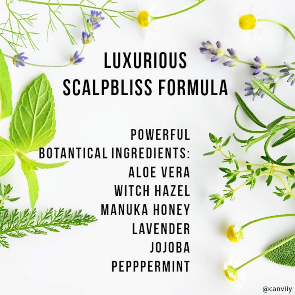Canviiy ScalpBliss packaging highlighting organic ingredients
