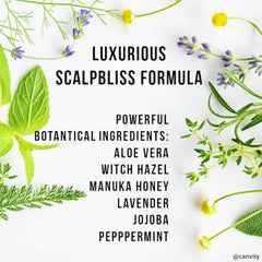 Canviiy ScalpBliss packaging highlighting organic ingredients