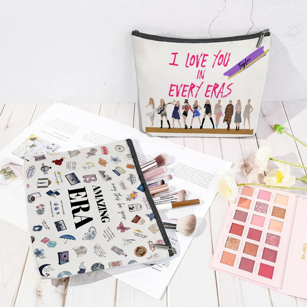 CAONIDADAYE brushed-canvas makeup bag shows soft texture and durability