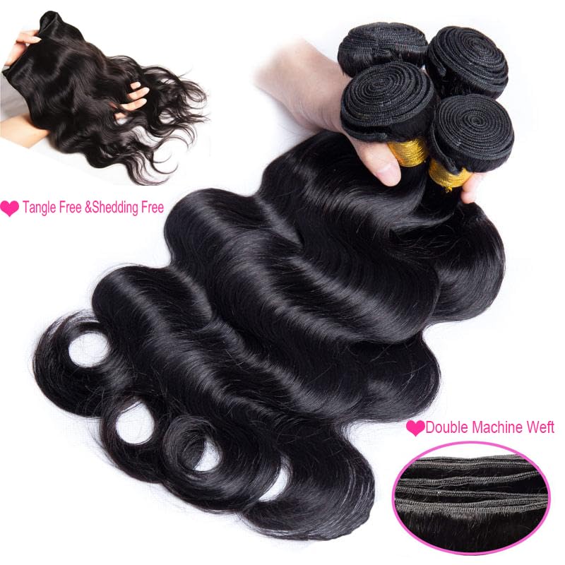 Caplina body wave bundles length display shows 18-inch true length for planning.