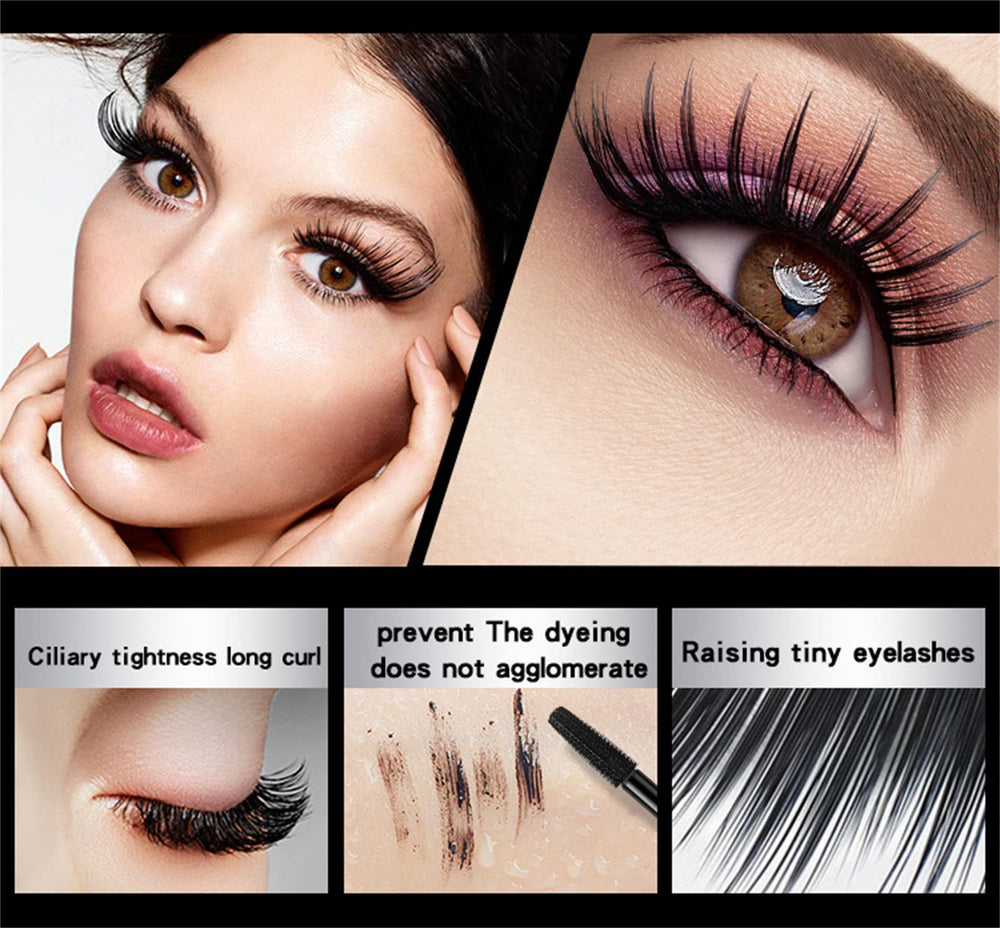Cappuvini My Amazing Lashes Mascara wand close-up highlights 2mm silk fibers for added length.