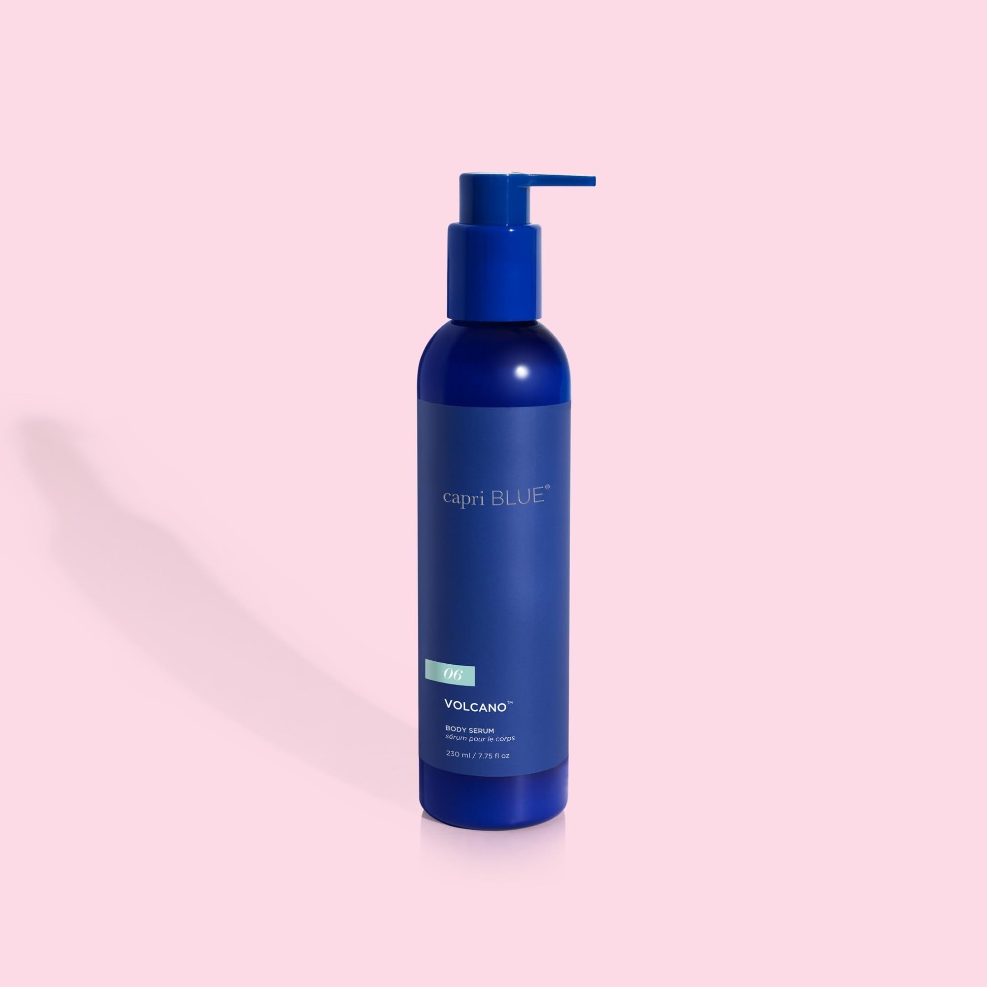Capri Blue body serum Volcano scent promotes tropical notes and energizing aroma.