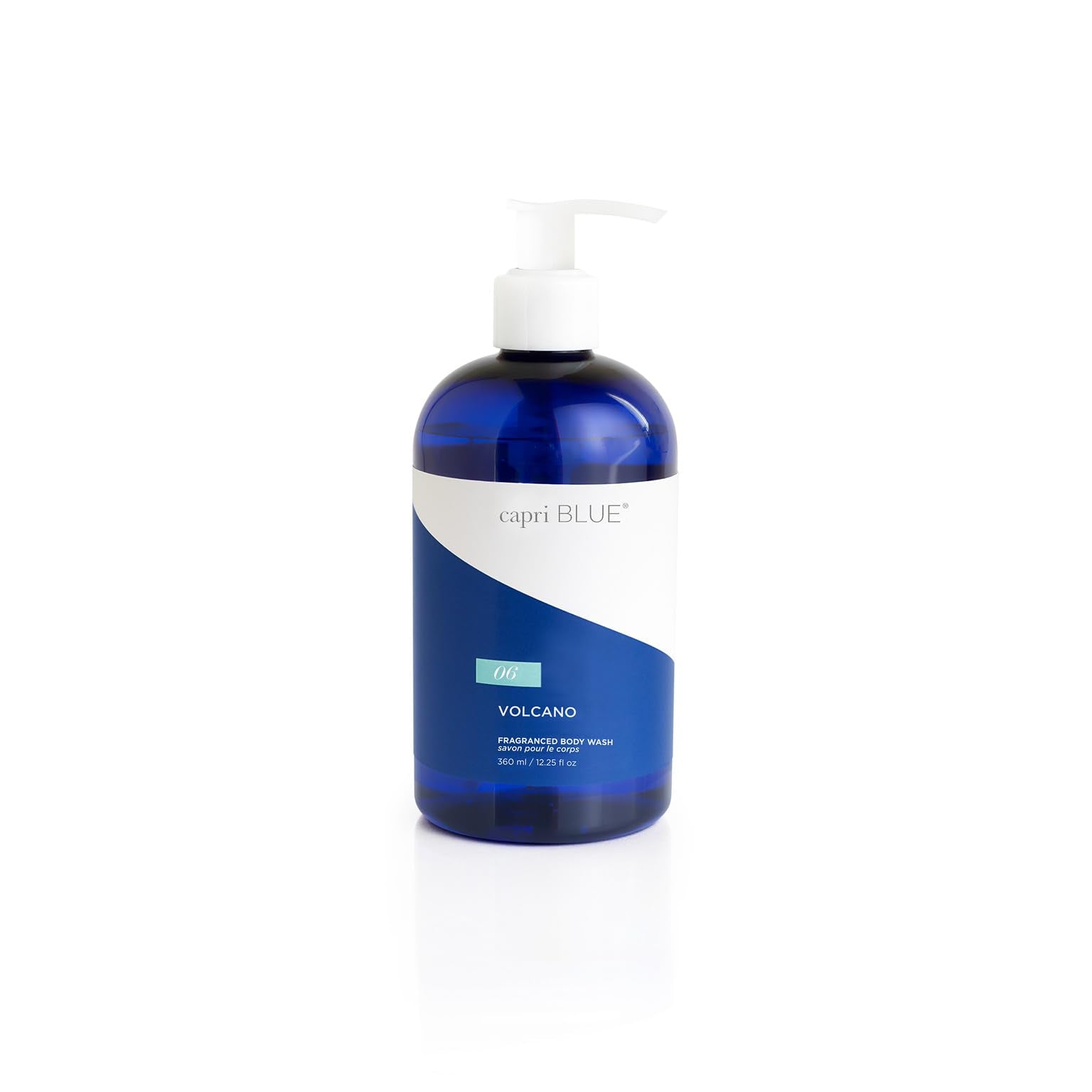 Capri Blue Volcano bottle ready for a refreshing shower cleanse.