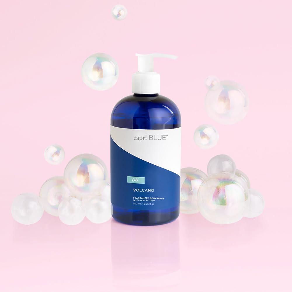 Capri Blue Volcano packaging presents elegant cobalt styling in any bathroom.