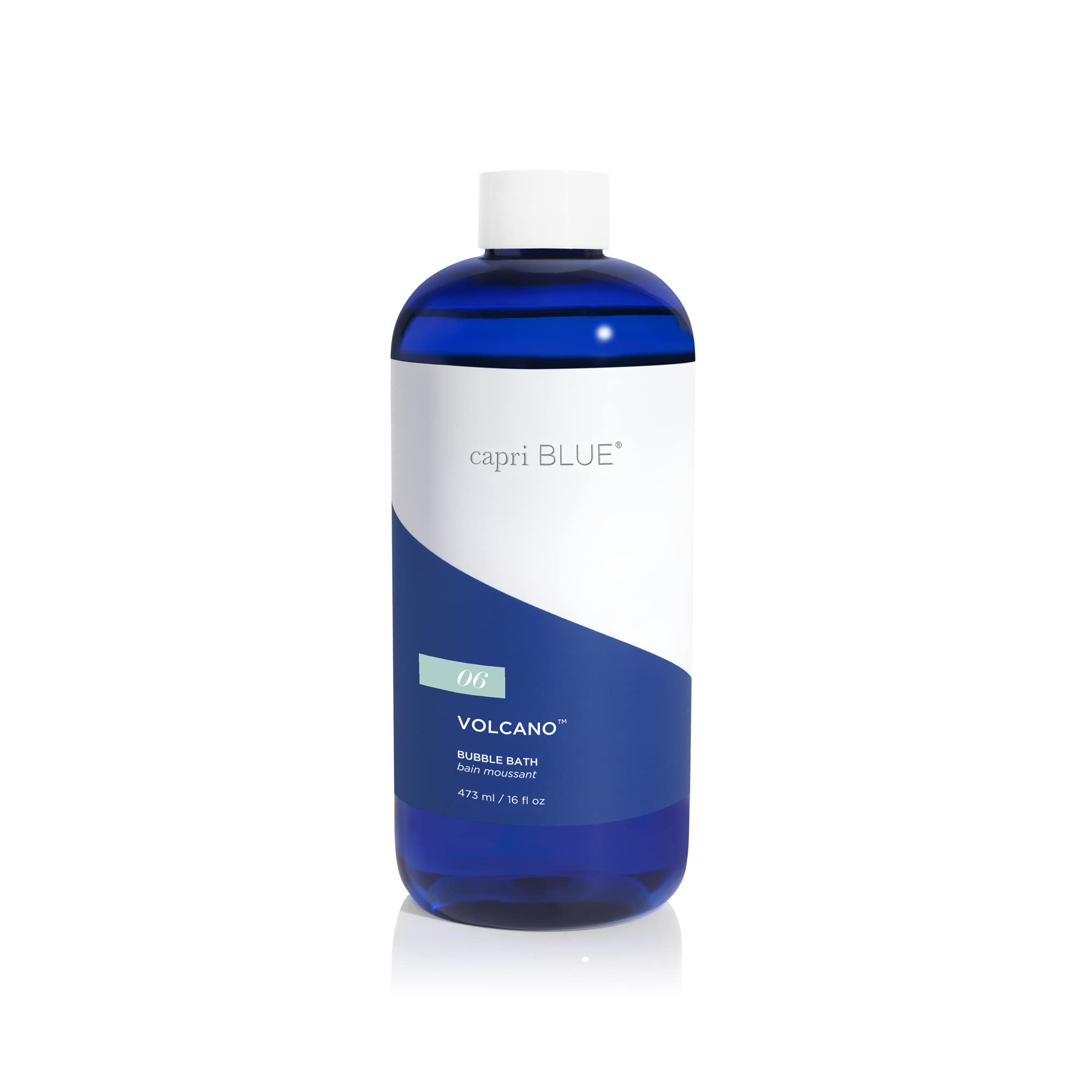 Capri Blue Bubble Bath Volcano bottle ready for a spa moment