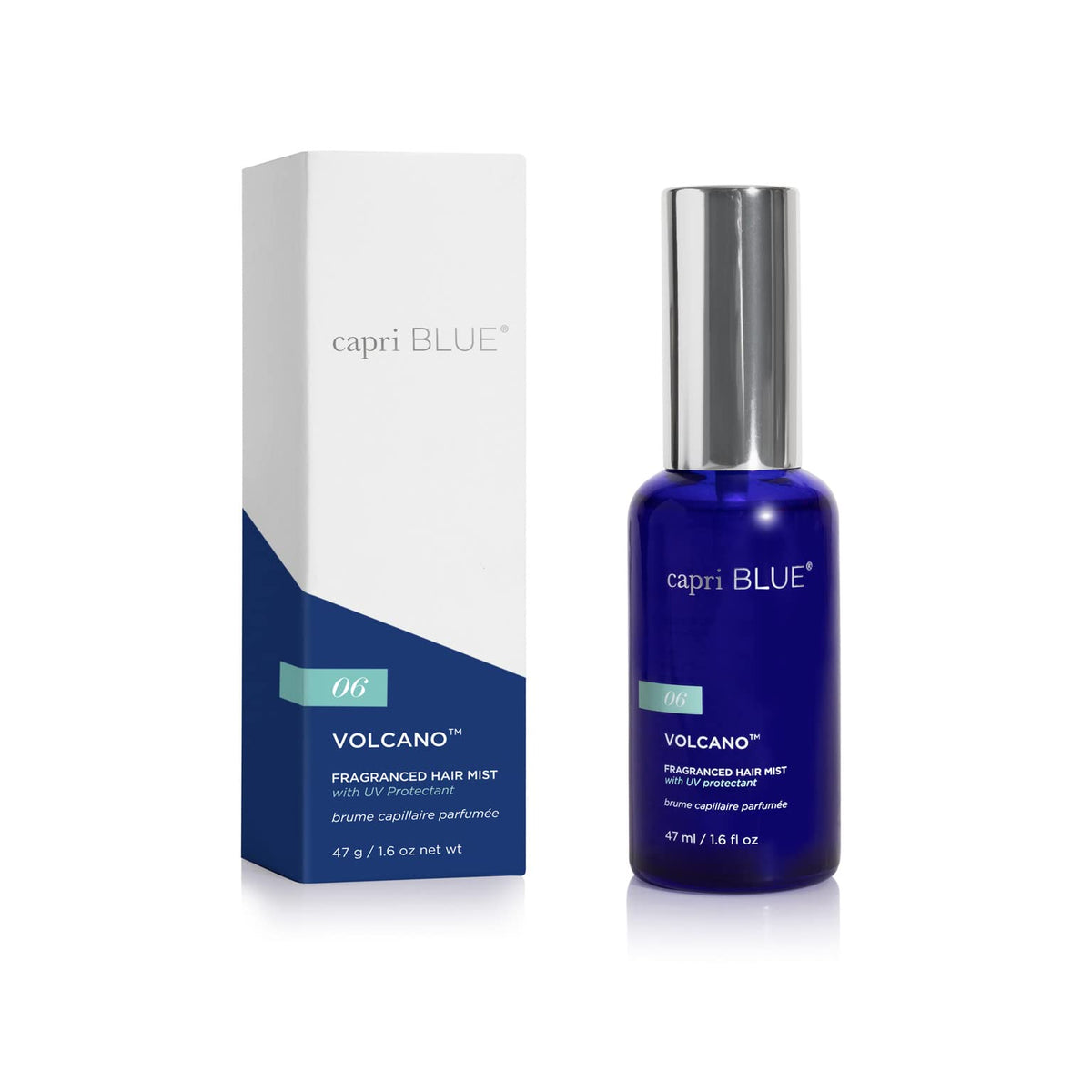 Capri Blue Volcano hair mist bottle ready for daily fragrance and shine.