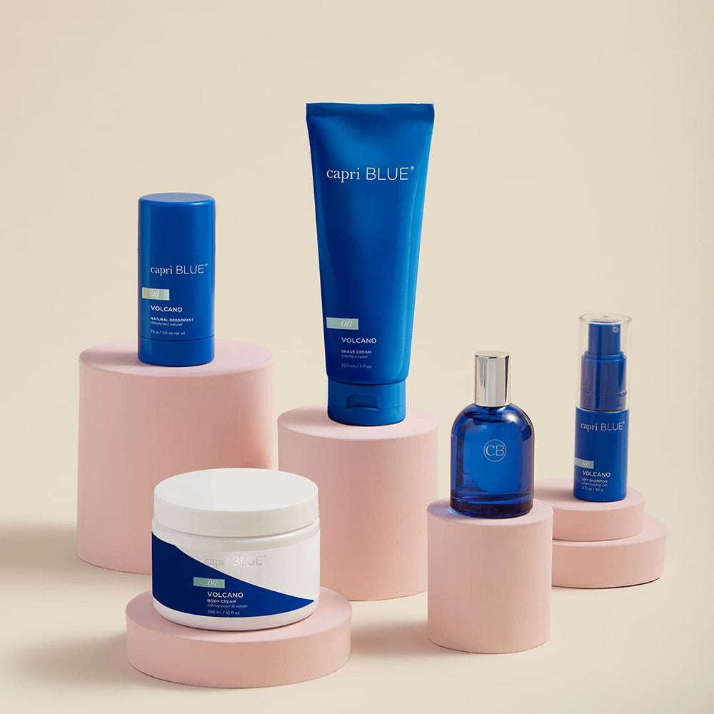 Capri Blue Volcano lifestyle shot conveys on-the-go fragrance boosting confidence.