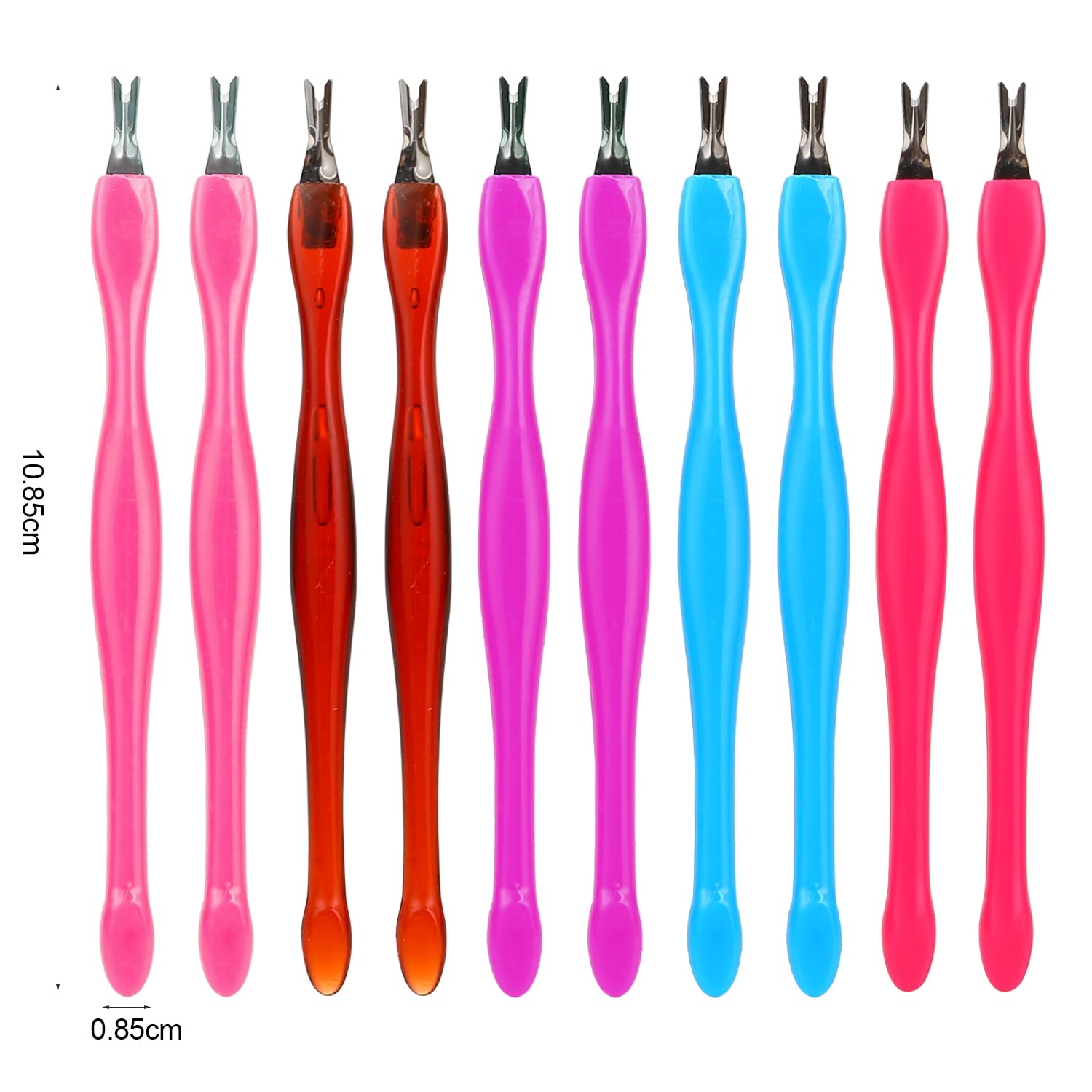 Caiqicome cuticle pusher ergonomic handle enables comfortable salon use.