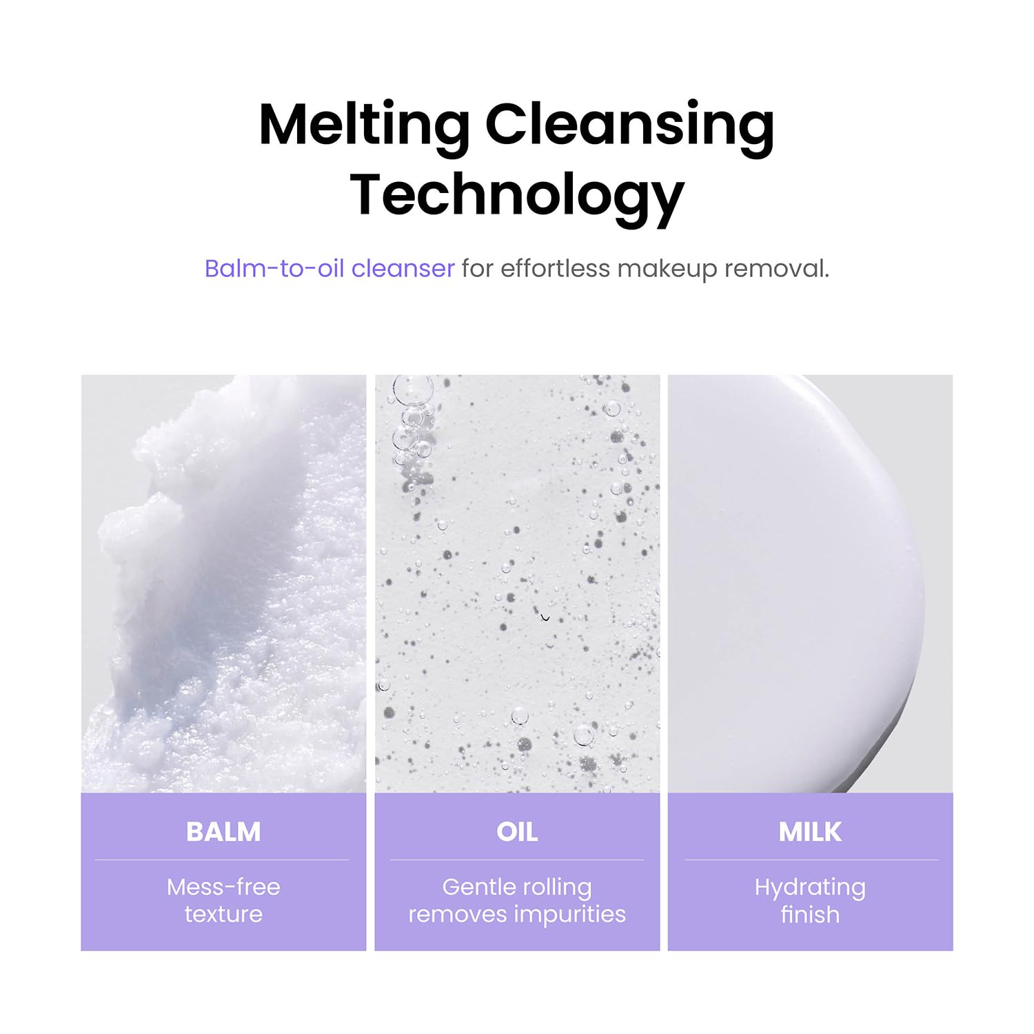 Caraseoul cleanser emulsifies and rinses off to a light, non-greasy finish.