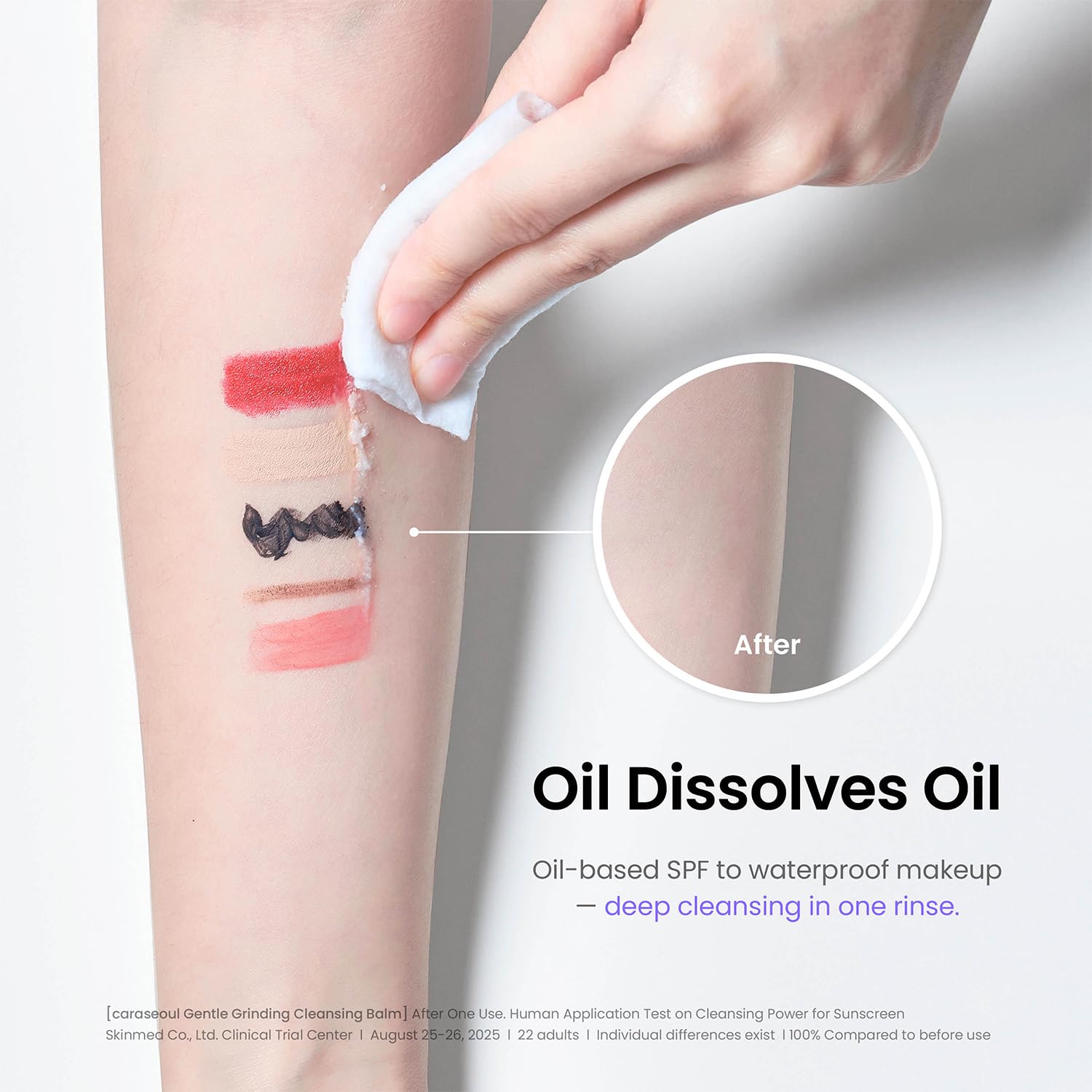 Caraseoul balm-to-oil cleansing removes sunscreen and long-wear makeup gently.