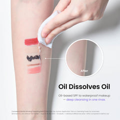 Caraseoul balm-to-oil cleansing removes sunscreen and long-wear makeup gently.