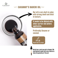 CARAWAY Bakuchi Oil close-up pour—silky texture aids gentle skin renewal.