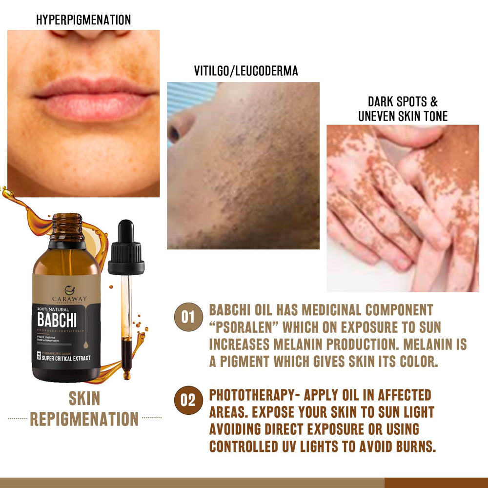 CARAWAY Bakuchi Oil dropper—concentrated formula for targeted pigmentation improvement.